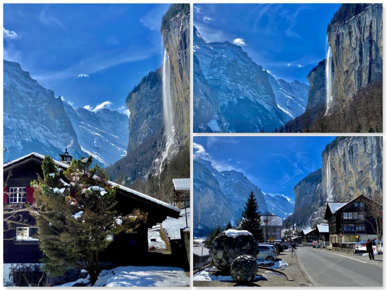 Lauterbrunnen z motywem wodospadu w tle