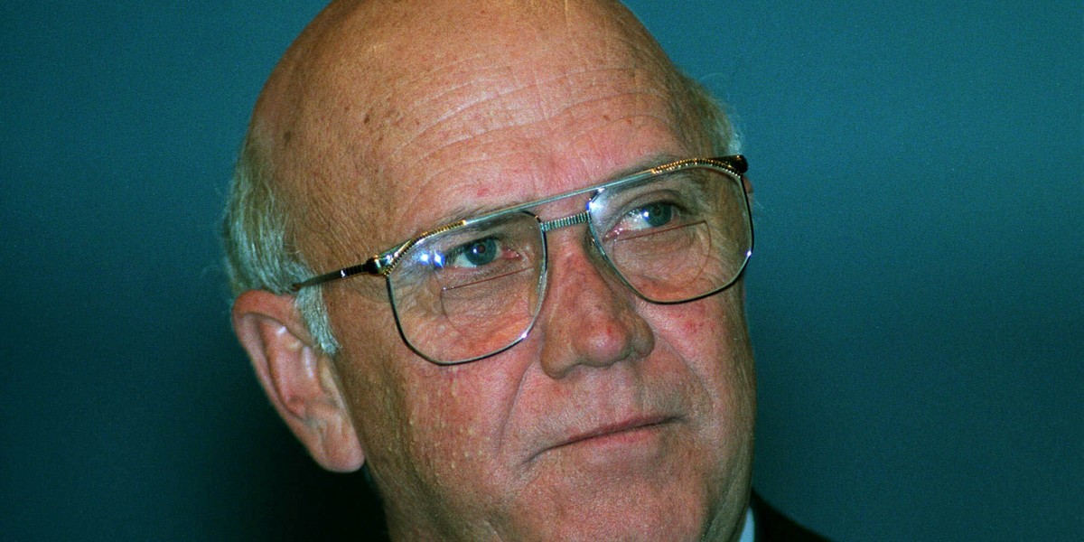 Frederik Willem de Klerk na zdjęciu z 1991 r.