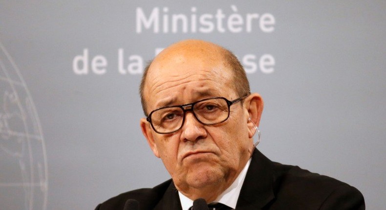 French Defence Minister Jean-Yves Le Drian reacts during a news conference at the French Defence Ministry in Paris, France, January 20, 2016. REUTERS/Charles Platiau