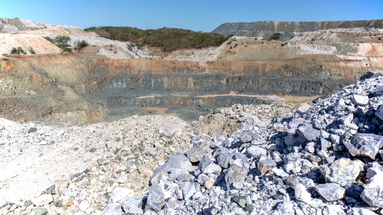 Lithium bearing rock in the open pit at the Bikita Minerals lithium mine, operated by Sinomine Resource Group Co., in Bikita, Zimbabwe, on Tuesday, Nov. 19, 2024. [Cynthia R Matonhodze/Bloomberg via Getty Images]