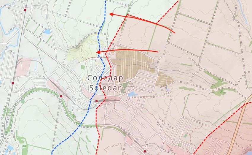 Soledar mapa 11. januar 2023.