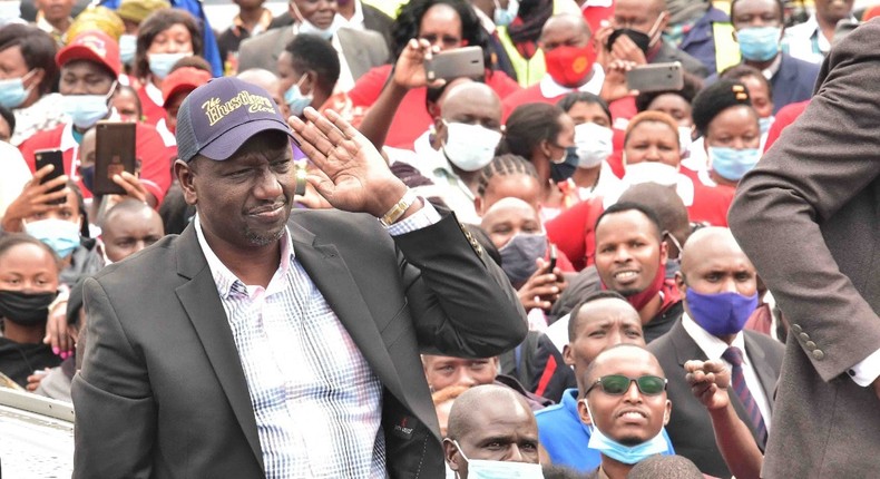 A file image of Deputy President William Ruto addressing a crowd