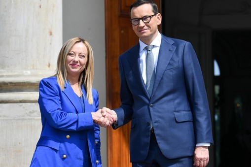 Giorgia Meloni i Mateusz Morawiecki