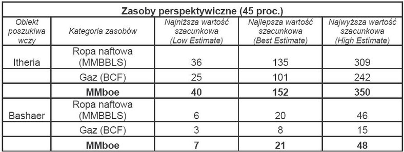 Zasoby perspektywiczne - 45 proc.