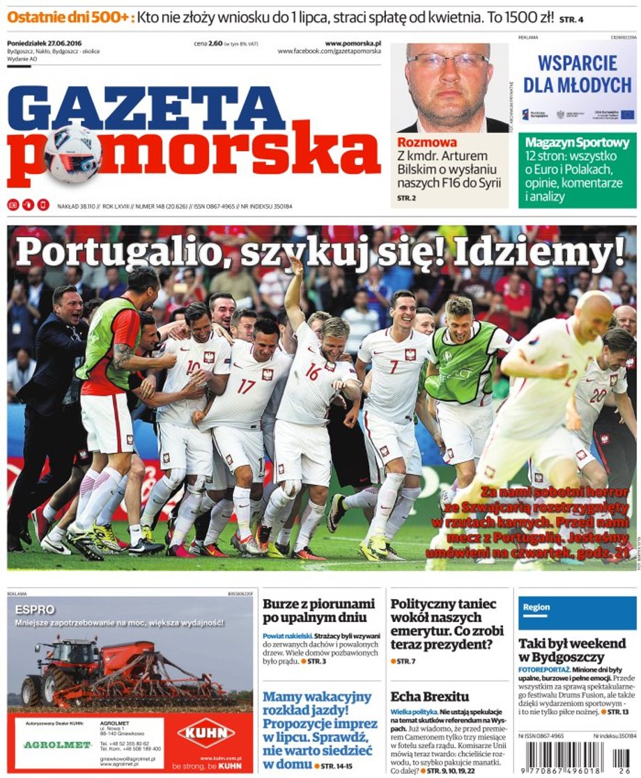 Okładka "Gazety Pomorskiej"