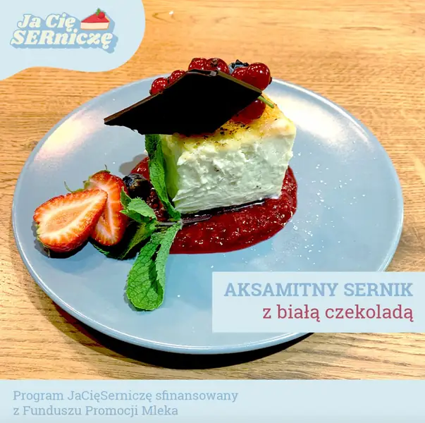 Aksamitny sernik z białą czekoladą z warszawskiej restauracji &quot;Słoik&quot;