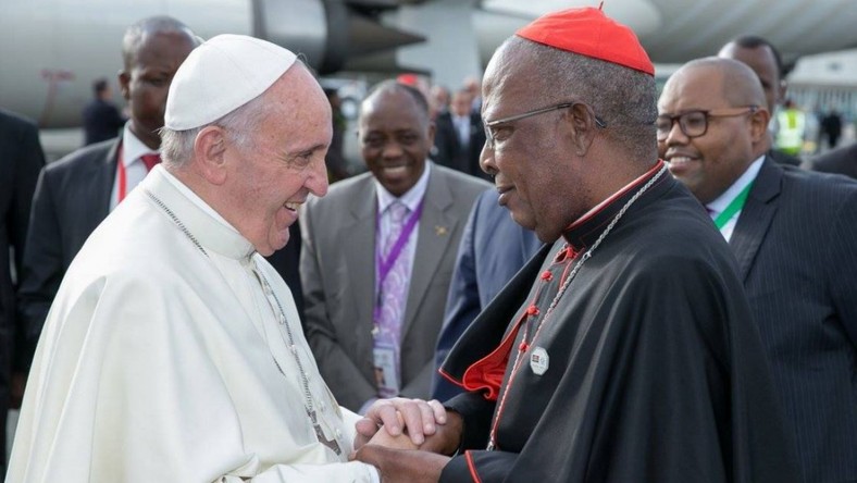 File image of Pope Francis with John Cardinal Njue during his last visit to Kenya