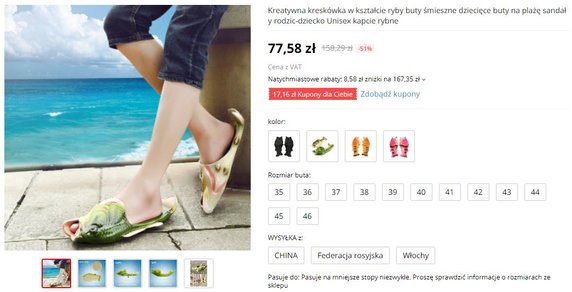 Buty w kształcie ryby