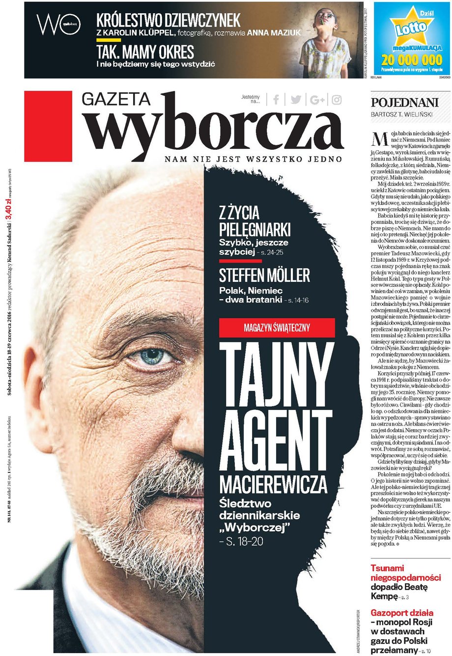 
Dzienniki - "Gazeta Wyborcza", nr 141/2016, Agora