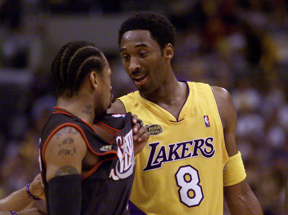 Bryant battled it out with Allen Iverson of the Philadelphia 76ers in the following year's NBA Finals, but the Lakers once again emerged victorious to win their second consecutive title in 2001.