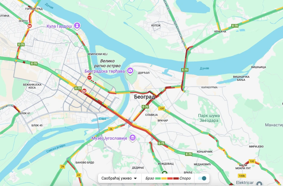 Gužva u Beogradu 16. oktobra
