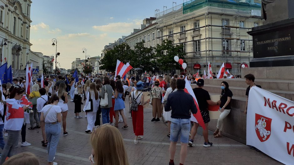 Marsz Wolności wspierający zatrzymanych Białorusinów w Warszawie