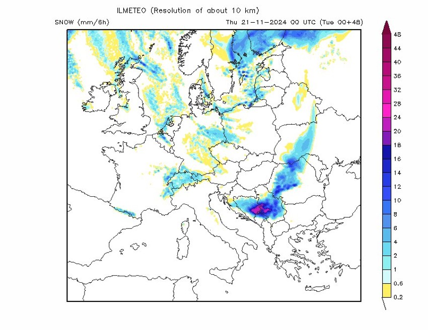 Sneg u Srbiji u sredu
