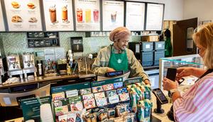Starbucks' CEO said infrequent customers are becoming more cautious spenders.Jeffrey Greenberg/Universal Images Group via Getty Images