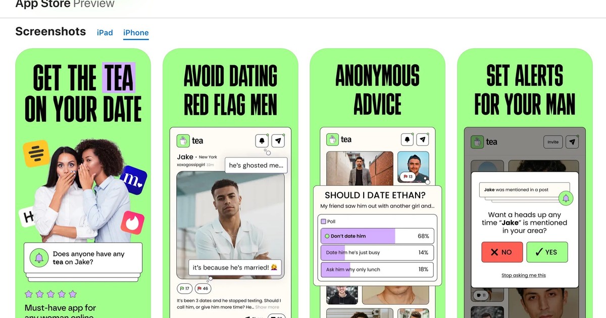 An app called Tea that lets women anonymously review guys has soared to ...