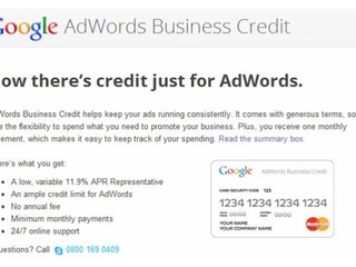 Adwords credit card