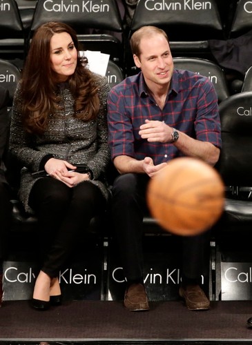 Książę William i księżna Catherine na meczu NBA