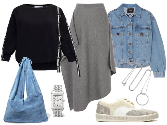 STYLIZACJE w kolorach nieba; bluza-Bastet/bastetfashion.pl, buty-Menbur/menbur.pl, spódnica, kurtka, dodatki-TK Maxx