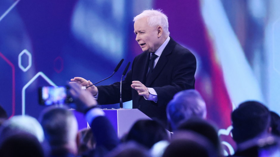 Jarosław Kaczyński podczas konwencji programowej PiS