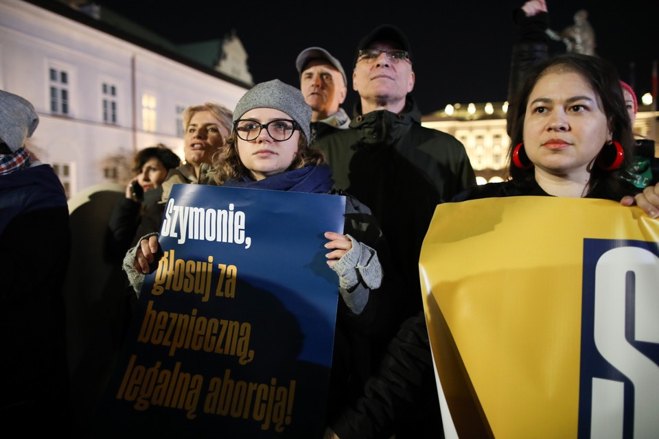 Strajk przed Pałacem Prezydenckim