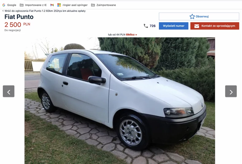 Fiat Punto – oferta z Otomoto