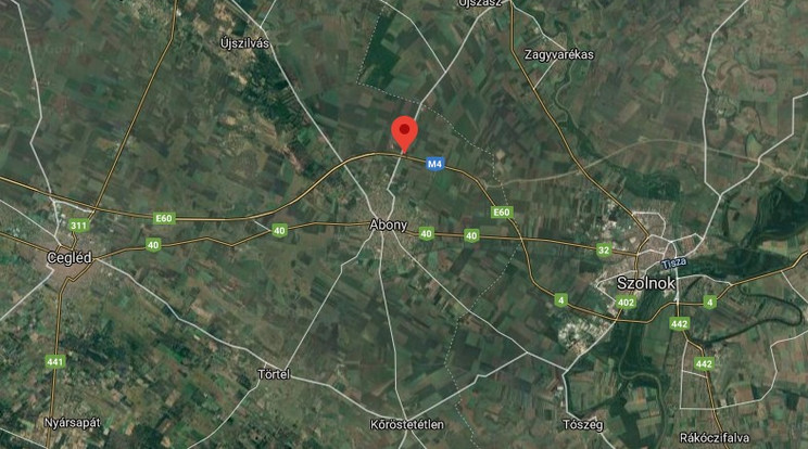 Abonynál 6 jármű balesetezett / Fotó: Googlemaps