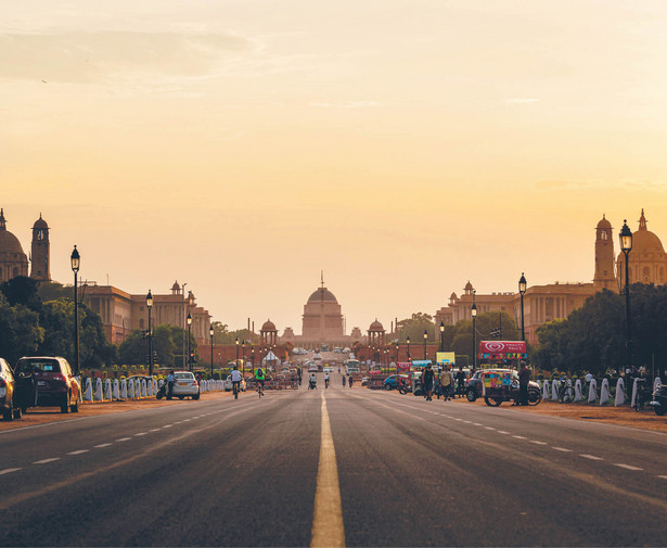 Widok na rządową dzielnicę w Nowym Delhi