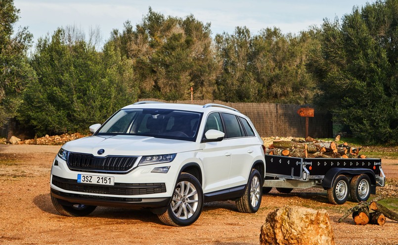 Skoda kodiaq jest silna jak niedźwiedź. Potrafi holować przyczepę o masie 2,5 t