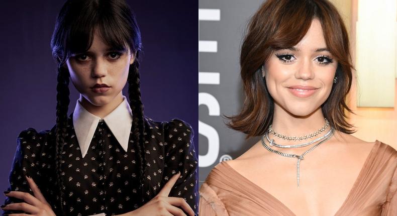 Jenna Ortega as Wednesday Addams in Wednesday.Matthias Clamer/Netflix, Michael Buckner/Variety via Getty Images