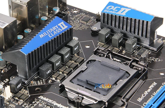 W sekcji zasilania CPU użyto bardzo dobrych kondensatorów Hi-c CAP