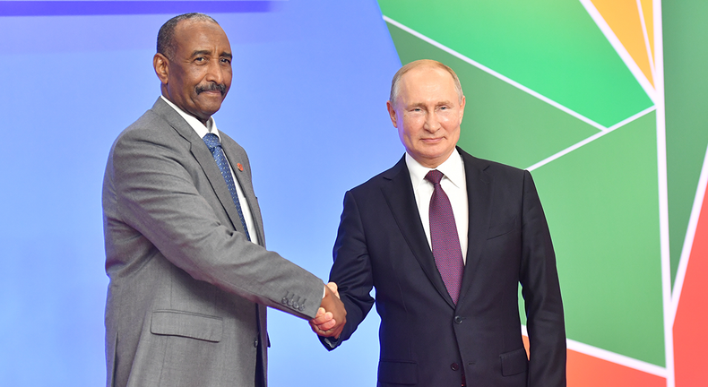 Sudanese president Omar al-Bashir and Russian president Vladimir Putin [GettyImages-1177794044]