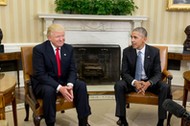 US President Barack Obama welcomes President-elect Donald Trump