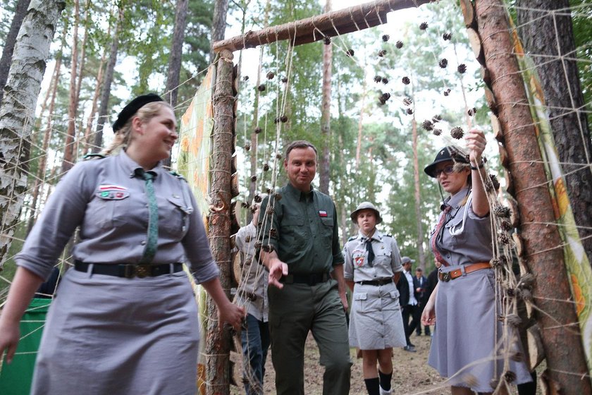 Andrzej Duda na obozie harcerskim