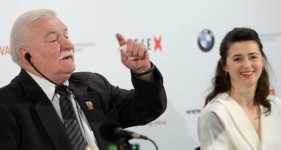 Lech Wałęsa i Agnieszka Grochowska na festiwalu w Karlowych Warach