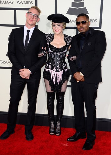 Madonna oraz jej współpracownicy Diplo i Nas