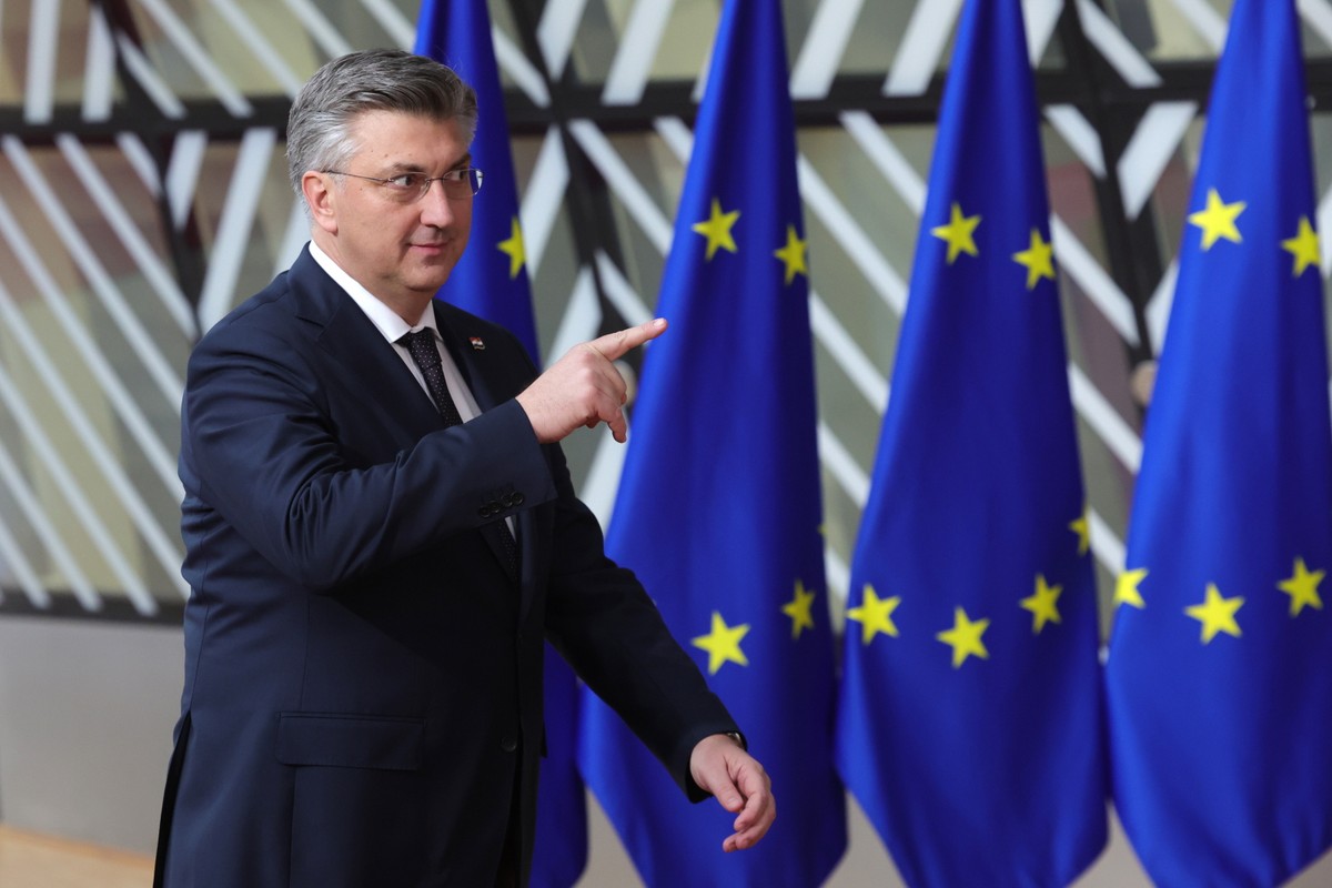 Andrej Plenkovic, premier Chorwacji na szczycie UE w Brukseli