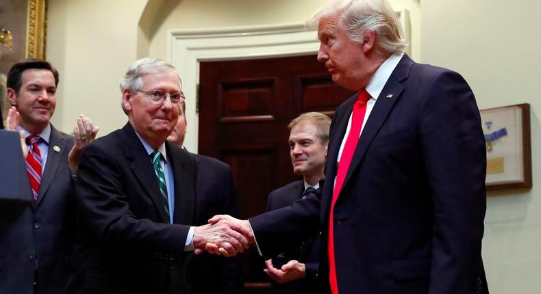 President Donald Trump and Senate Majority Leader Mitch McConnell