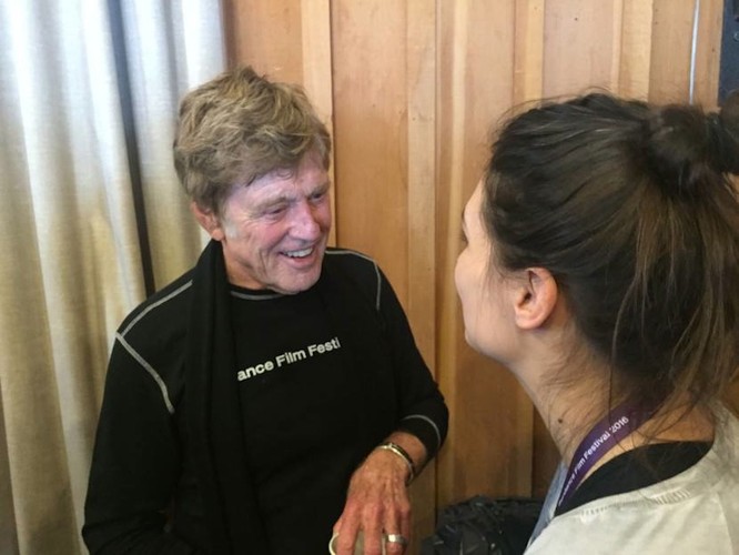Spotkanie Agnieszki Smoczyńskiej z dyrektorem festiwalu Robertem Redfordem