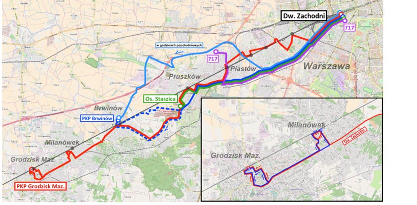 Tak pojadą autobusy w trakcie remontu torów do Grodziska