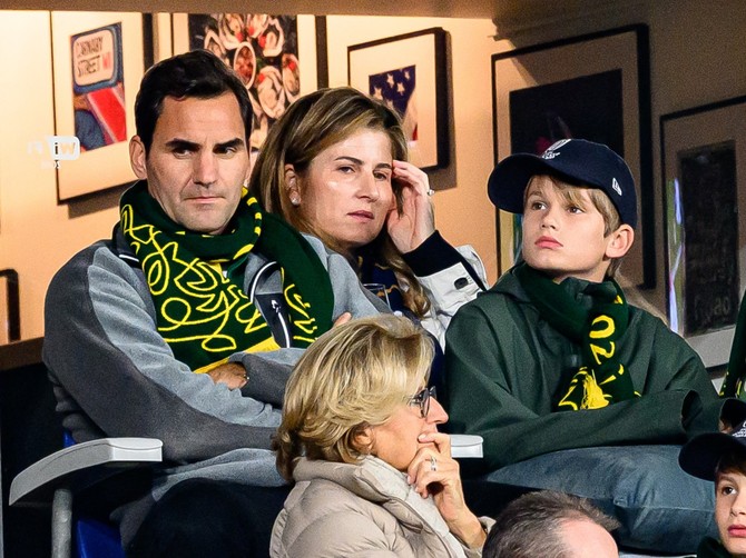 Rodžer i Mirka Federer sa sinom