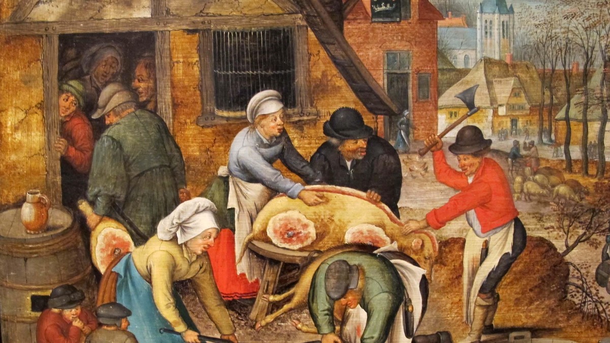 Pieter Brueghel świnia rzeź średniowiecze