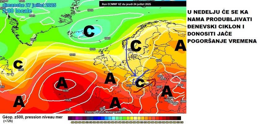 Đenovski ciklon će doneti promenu vremena uz pad temperature i padavine