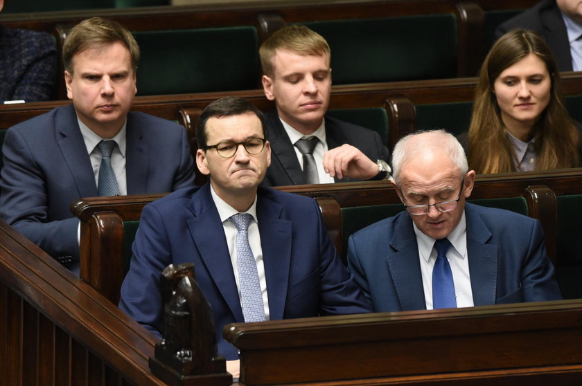 Mateusz Morawiecki w ławach rządowych w Sejmie