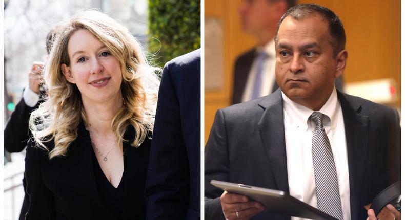 Elizabeth Holmes and Ramesh Sunny Balwani.Philip Pacheco/Getty Images; Justin Sullivan/Getty Images
