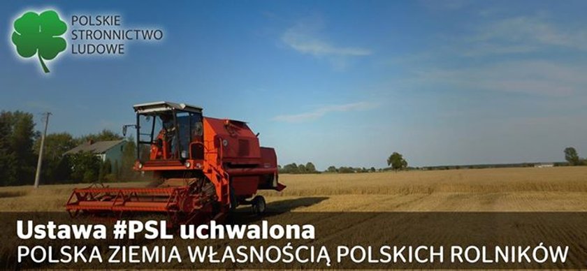 PSL się chwali... Pawlakiem na kombajnie!