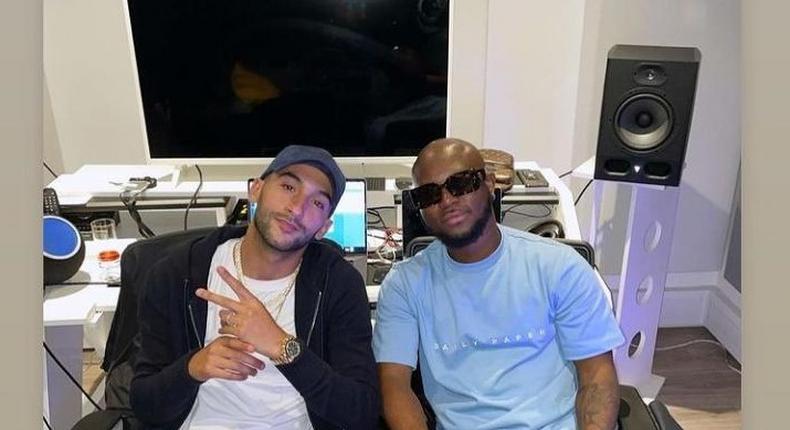 Video: Chelsea star Hakim Ziyech hangs out with King Promise during studio session 