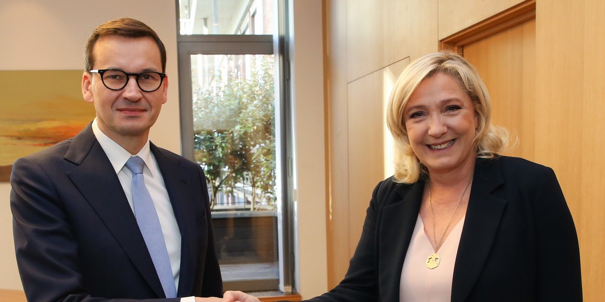 Bruksela. Premier Mateusz Morawiecki spotkał się z Marine Le Pen