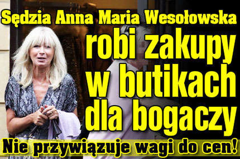 Sędzia Wesołowska kupuje w luksusowych butikach