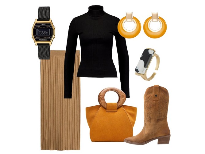 STYLIZACJE z czarnym golfem