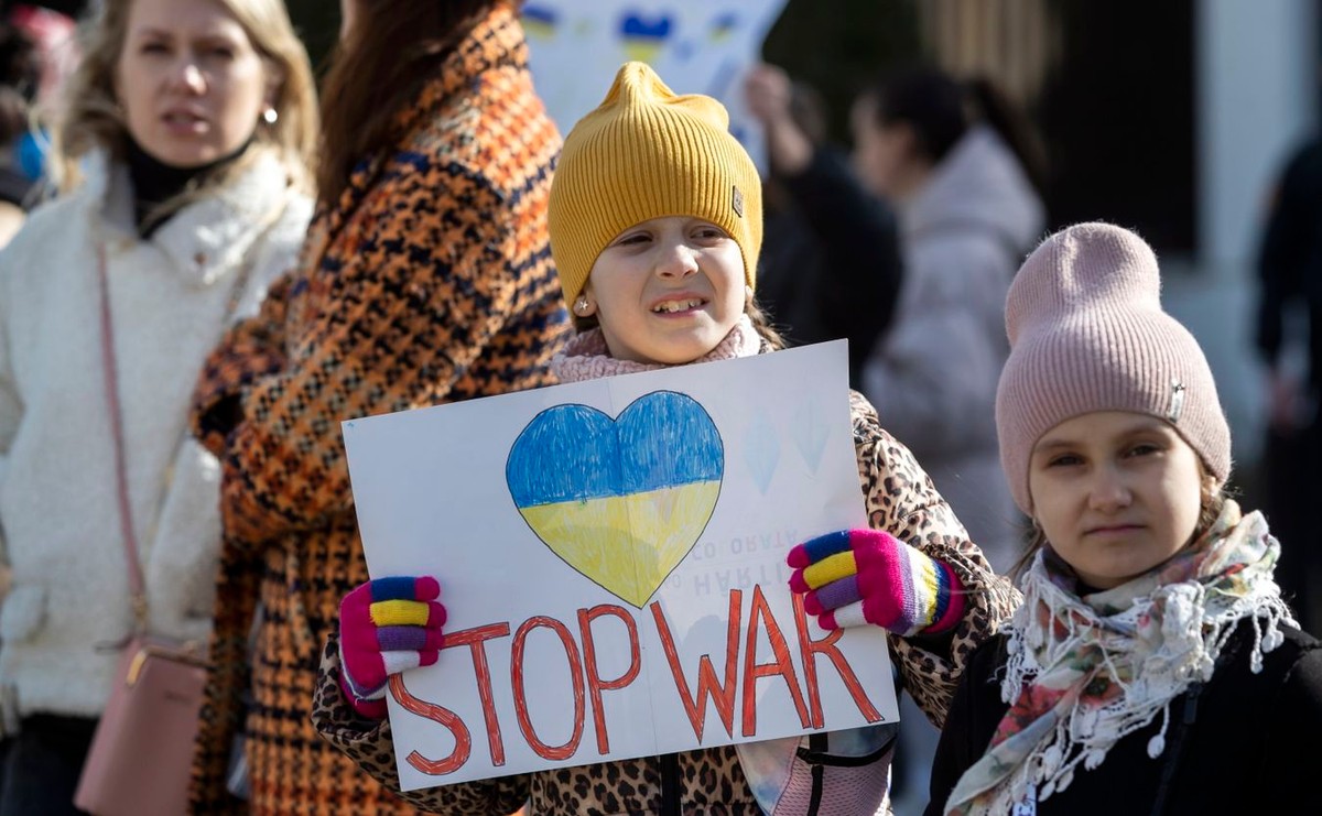 Protest przeciwko wojnie na Ukrainie